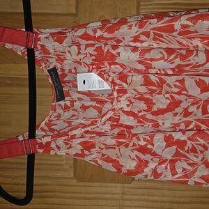 Lane Bryant Orange and White Sheer Lined Tank